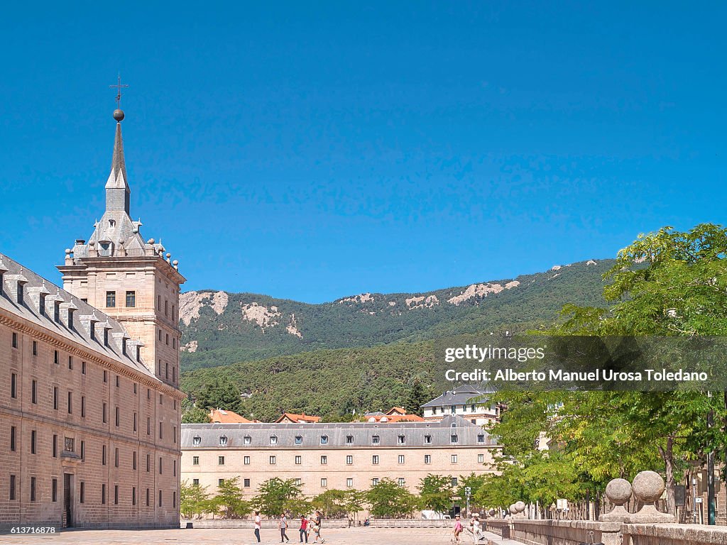 Spain, San Lorenzo del Escorial, Esplanade at The Royal Site