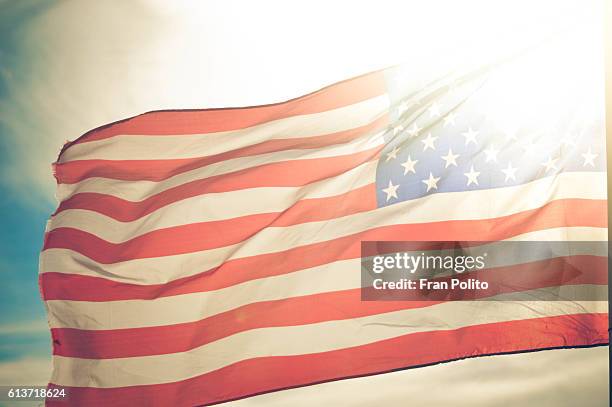 american flags - american flag ocean stock pictures, royalty-free photos & images