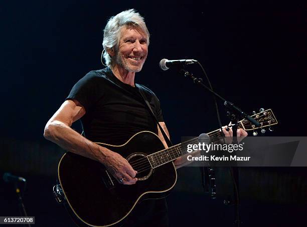 Musician Roger Waters performs during Desert Trip at The Empire Polo Club on October 9, 2016 in Indio, California.