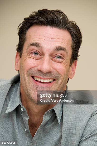 Jon Hamm at the "Keeping Up with the Joneses" Press Conference at the Fairmont Miramar Hotel on October 8, 2016 in Santa Monica, California.