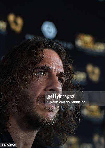 Carles Puyol attends the Golden Foot 2016 Award Ceremony press conference at Fairmont Hotel on October 10, 2016 in Monaco, Monaco.