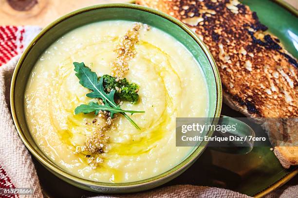 white sweet potato soup - root vegetables stock pictures, royalty-free photos & images