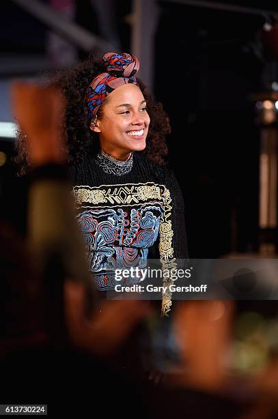 Alicia Keys performs in Times Square on October 9, 2016 in New York City.