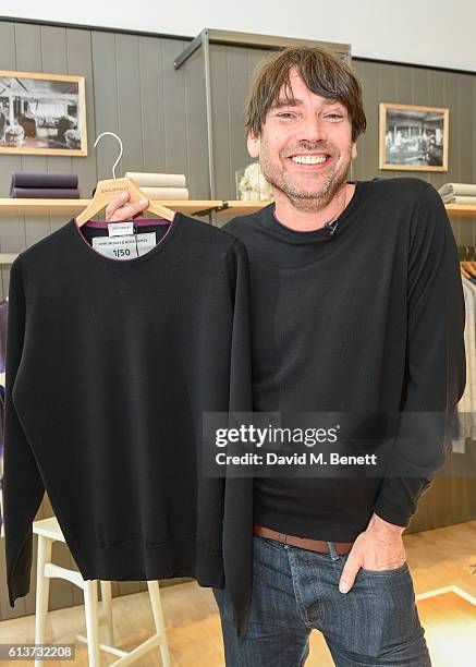 Alex James poses for a picture as Alex James & John Smedley announce the launch of Wool Week 2016 alongside The Campaign for Wool on October 10, 2016...