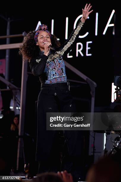 Alicia Keys performs in Times Square on October 9, 2016 in New York City.