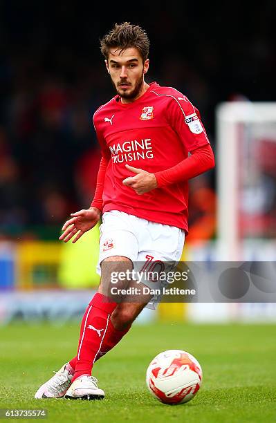 John Goddard of Swindon Town in action during the Sky Bet League One match between Swindon Town and Bolton Wanderers at County Ground on October 8,...