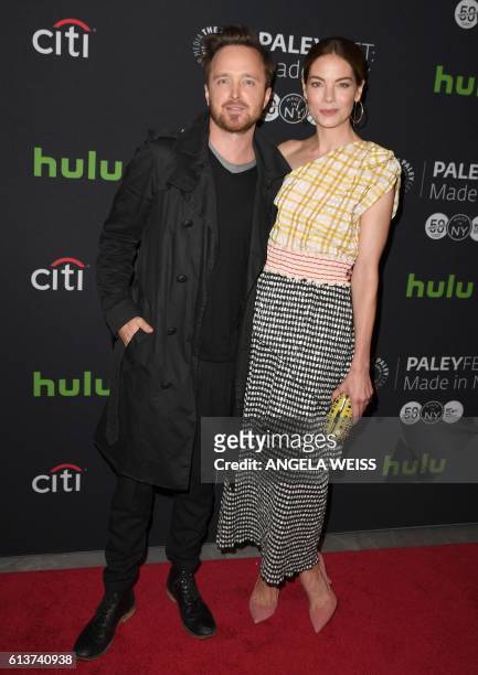 Actors Aaron Paul and Michelle Monaghan attend the PaleyFest: Made in New York: 'The Path' screening event on October 9, 2016 in New York.