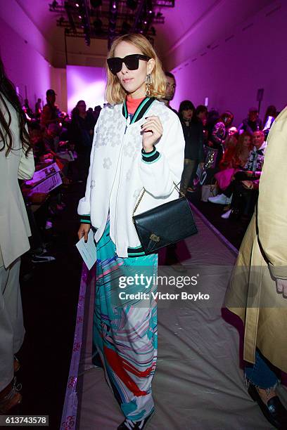 Candela Novembre attends the Leonard Paris show as part of the Paris Fashion Week Womenswear Spring/Summer 2017 on October 3, 2016 in Paris, France.