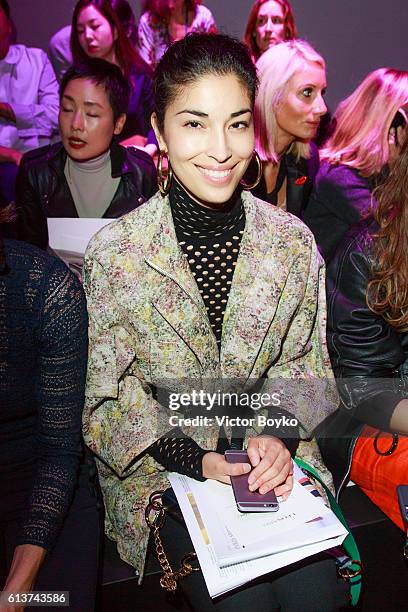 Caroline Issa attends the Leonard Paris show as part of the Paris Fashion Week Womenswear Spring/Summer 2017 on October 3, 2016 in Paris, France.