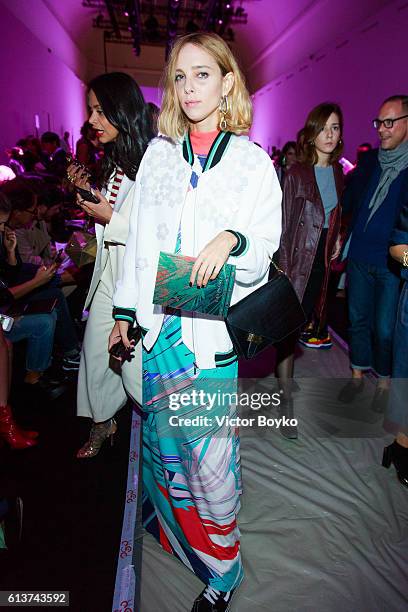 Candela Novembre attends the Leonard Paris show as part of the Paris Fashion Week Womenswear Spring/Summer 2017 on October 3, 2016 in Paris, France.