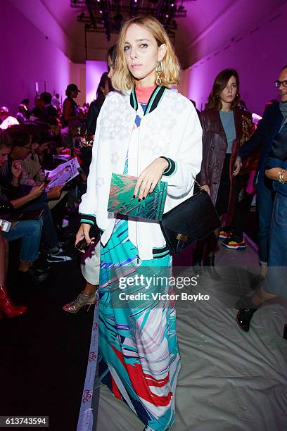 Candela Novembre attends the Leonard Paris show as part of the Paris Fashion Week Womenswear Spring/Summer 2017 on October 3, 2016 in Paris, France.