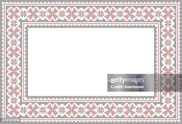 embroidery - red thread stock illustrations