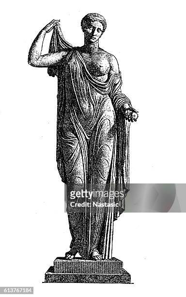 aphrodite (venus) - greek statue stock illustrations