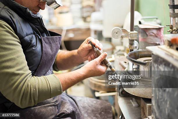 gemstones grinding,faceting machine - polishing glasses stock pictures, royalty-free photos & images