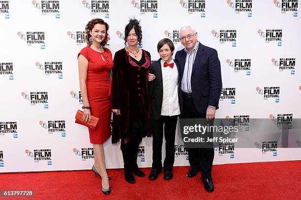 Actress Catherine Bailey, Executive Producer Andrea Gibson and her son and director Terence Davies attend the 'A Quiet Passion' official competition...