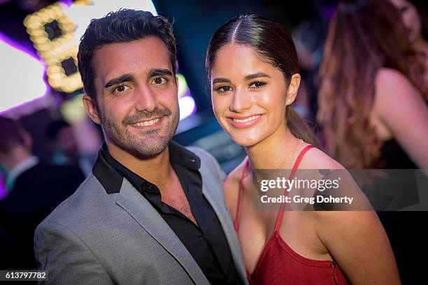 Adrian Nunez and Actress Danube Hermosillo attend the 2016 Latino's De Hoy Awards Reception at the OHM Nightclub on October 9, 2016 in Hollywood,...