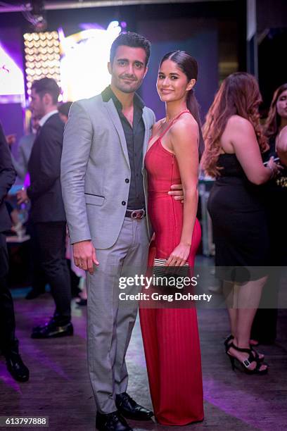 Adrian Nunez and Actress Danube Hermosillo attend the 2016 Latino's De Hoy Awards Reception at the OHM Nightclub on October 9, 2016 in Hollywood,...