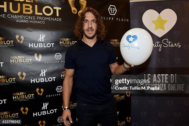 Carles Puyol poses during the Golden Foot 2016 Award Ceremony day one at Fairmont Hotel on October 10, 2016 in Monaco, Monaco.