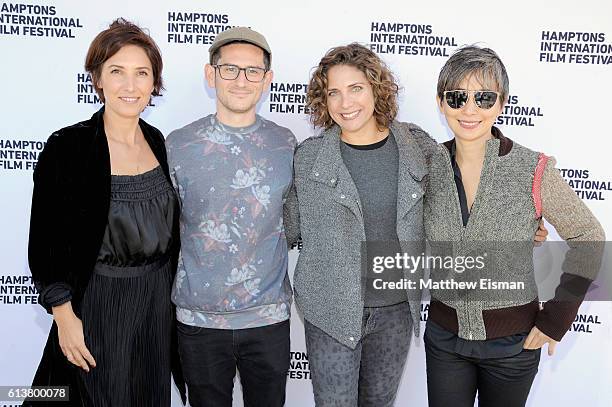 Margita Gosheva, Jake Honig, Stacey Reiss, and Sharon Chang attend the Serafina Brunch at the Hampton's International Film Festival 2016 on October...