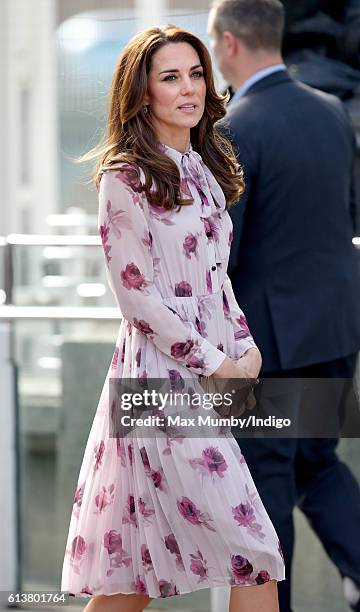 Catherine, Duchess of Cambridge attends the World Mental Health Day celebration with Heads Together at the London Eye on October 10, 2016 in London,...