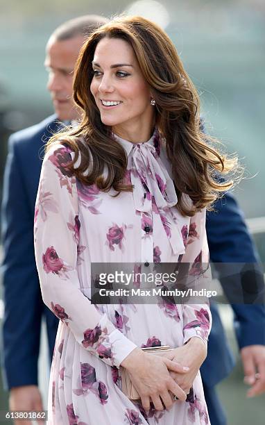 Catherine, Duchess of Cambridge attends the World Mental Health Day celebration with Heads Together at the London Eye on October 10, 2016 in London,...