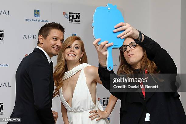 Jeremy Renner and Amy Adams attend the 'Arrival' Royal Bank Of Canada Gala screening during the 60th BFI London Film Festival at Odeon Leicester...