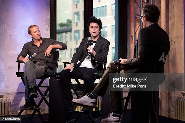 Director Lee Kirk and Billie Joe Armstrong of Green Day attend the Build Series to discuss the film "Ordinary World" at AOL HQ on October 10, 2016 in...