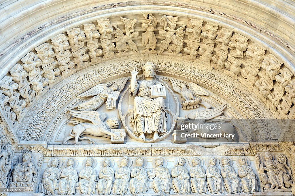 Molding architectur of the Arles cathedral France Europe