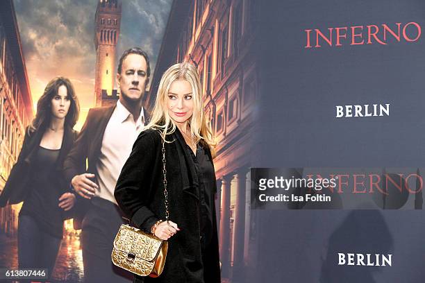 German actress Xenia Seeberg attends the German premiere of the film 'INFERNO' at Sony Centre on October 10, 2016 in Berlin, Germany.