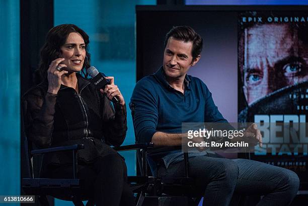 Actors Michelle Forbes and Richard Armitage "Berlin StationÓ at AOL HQ on October 10, 2016 in New York City.