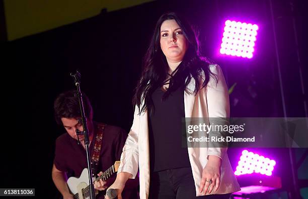 Kree Harrison performs at the Buddy Lee Attractions Showcase during day 2 of the IEBA 2016 Conference on October 10, 2016 in Nashville, Tennessee.