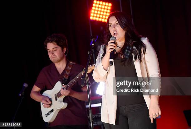 Kree Harrison performs at the Buddy Lee Attractions Showcase during day 2 of the IEBA 2016 Conference on October 10, 2016 in Nashville, Tennessee.