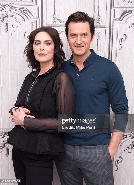 Michelle Forbes and Richard Armitage attend the Build Series to discuss "Berlin Station" at AOL HQ on October 10, 2016 in New York City.