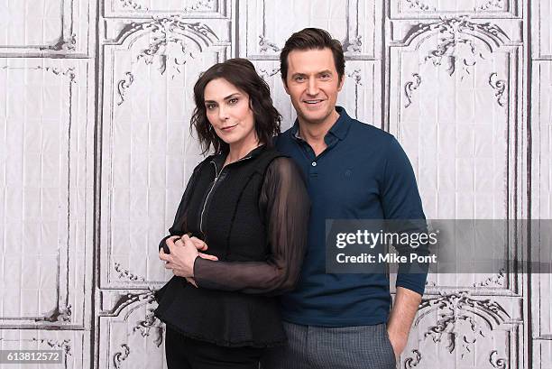 Michelle Forbes and Richard Armitage attend the Build Series to discuss "Berlin Station" at AOL HQ on October 10, 2016 in New York City.