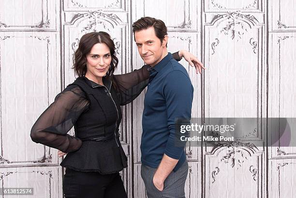 Michelle Forbes and Richard Armitage attend the Build Series to discuss "Berlin Station" at AOL HQ on October 10, 2016 in New York City.