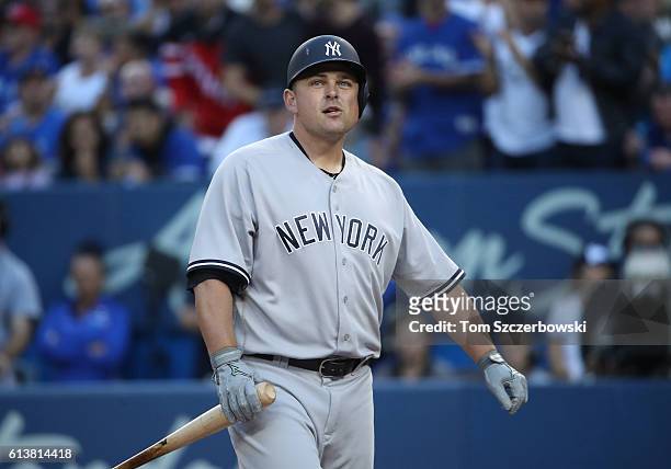 Billy Butler of the New York Yankees during his pinch-hit at bat in the eighth inning during MLB game action against the Toronto Blue Jays on...