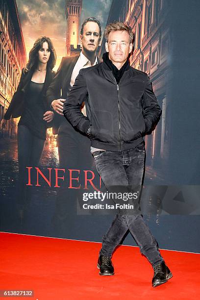 German actor Jan Sosniok attends the German premiere of the film 'INFERNO' at Sony Centre on October 10, 2016 in Berlin, Germany.