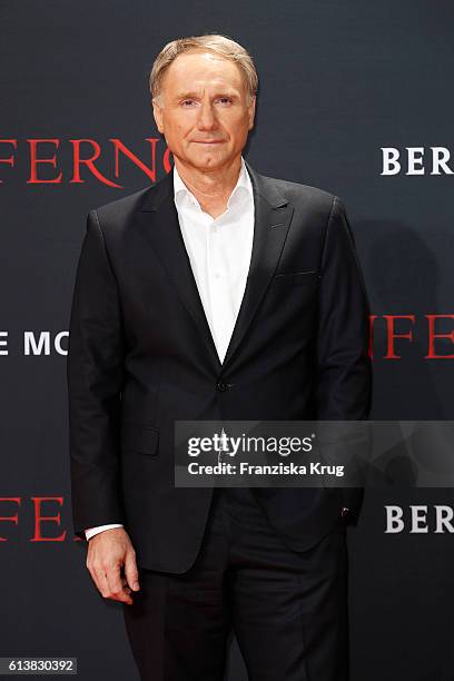 Dan Brown attends the German premiere of the film 'INFERNO' at Sony Centre on October 10, 2016 in Berlin, Germany.