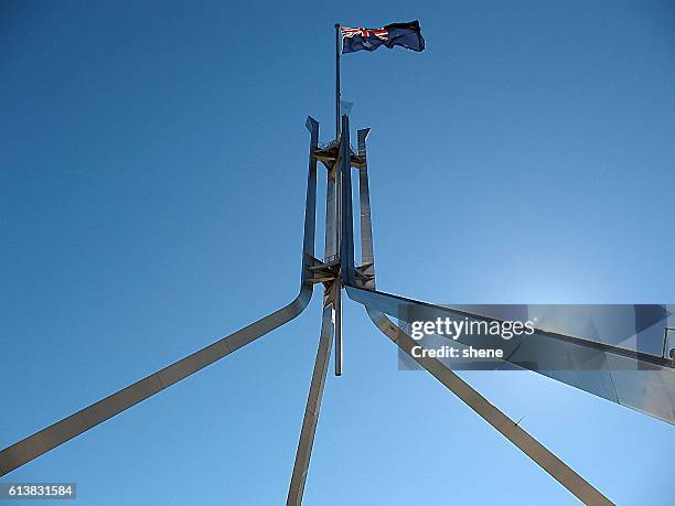 the parliament of australia - parliament house canberra stock pictures, royalty-free photos & images