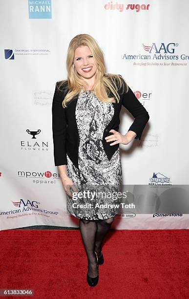 Megan Hilty attends the Broadway Sniffs Out Cancer event at The Public Theater on October 10, 2016 in New York City.