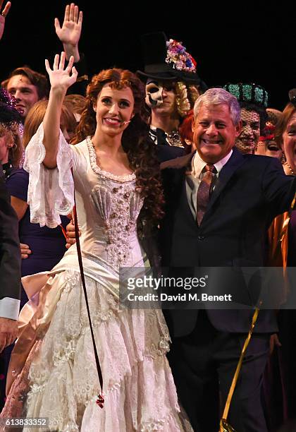 Celinde Schoenmaker and Sir Cameron Mackintosh bow onstage at "The Phantom Of The Opera" 30th anniversary charity gala performance in aid of The...