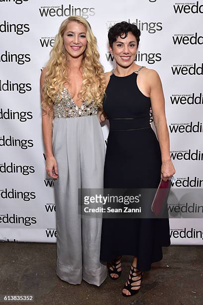 Hayley Paige and Amy Conway attend Martha Stewart Weddings Bridal Fashion Week Party at Hudson Mercantile on October 10, 2016 in New York City.