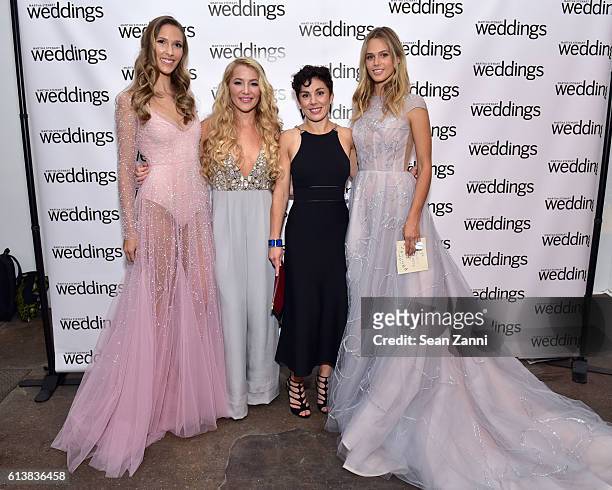 Hayley Paige and Amy Conway attend Martha Stewart Weddings Bridal Fashion Week Party at Hudson Mercantile on October 10, 2016 in New York City.