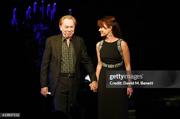 Lord Andrew Lloyd Webber and Sierra Boggess perform onstage at "The Phantom Of The Opera" 30th anniversary charity gala performance in aid of The...