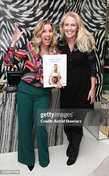 Sara Blakely and Chelsea McMillan attend as Sara Blakely and Alice + Olivia celebrate the launch of "The Belly Art Project" on October 10, 2016 in...