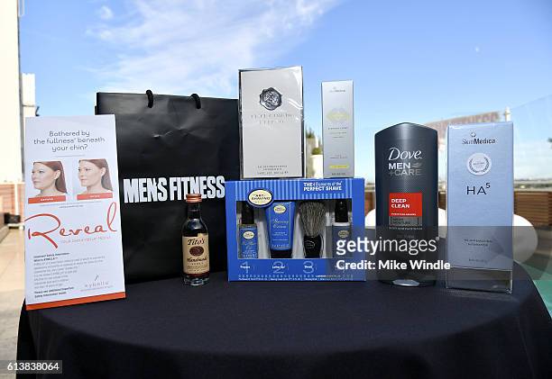 Products on display during MEN'S FITNESS Celebrates the 2016 GAME CHANGERS at Sunset Tower Hotel on October 10, 2016 in West Hollywood, California.