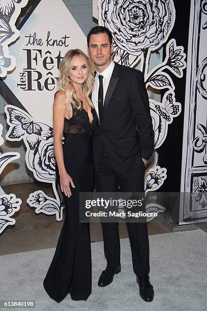 The Bachelor" TV Personalities Lauren Bushnell and Ben Higgins attend The Knot Gala 2016 at the New York Public Library on October 10, 2016 in New...