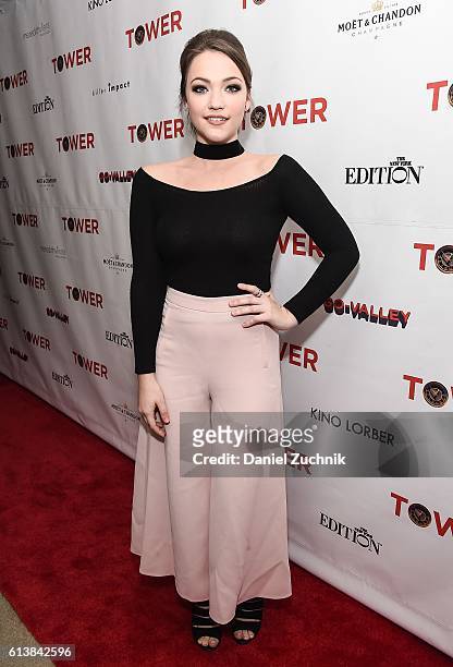 Violett Beane attends the New York premiere of the film 'Tower' at The New York Edition on October 10, 2016 in New York City.