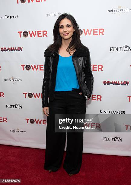 Actress Morena Baccarin attends the "Tower" New York premiere at The New York Edition on October 10, 2016 in New York City.