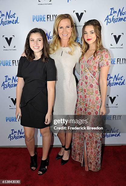 Korie, Bella, and Sadie Robertson attend the "I'm Not Ashamed" Movie Premiere at the historic Belcourt Theater on October 10, 2016 in Nashville,...